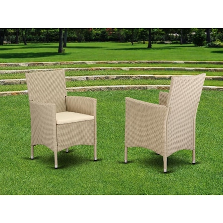 East West Furniture Valencia Outdoor-furniture Wicker Patio Chair - Cream HVLC153V